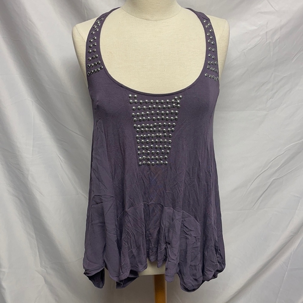 Guess by Marciano Plum Silver Studded Tank Top